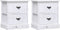 vidaXL - Nachtkastjes - 2 - st - 38x28x45 - cm - paulowniahout - wit