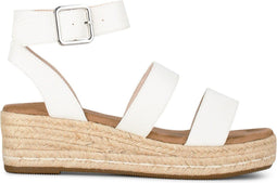POSH by Poelman JUNE - Dames Plateausandalen - Gespsluiting - Wit