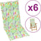 vidaXL - Tuinstoelkussens - 6 - st - hoge - rug - bladpatroon - 120x50x3 - cm - stof