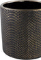 PTMD Mable Black Ceramic Pot Gold Snake Print L