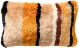 Dutch Decor CLEO - Sierkussen 30x50 cm - fluffy kussen met strepen - Honey Ginger - multicolour - Inclusief binnenkussen
