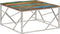 vidaXL - Salontafel - roestvrij - staal - en - gerecycled - hout - zilverkleurig