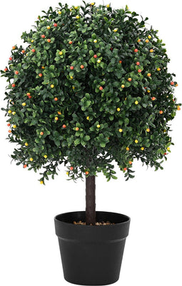 vidaXL - Kunstboom - met - Vruchten - en - Pot - 35x50 - cm - Groen