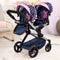 Bayer Design Twin Xeo - Tweeling poppenwagen - Verstelbare handgreep en zonneschermen - Multicolor
