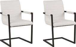 BUFORD - Eetkamerstoel set van 2 - Gebroken wit - Kunstleer