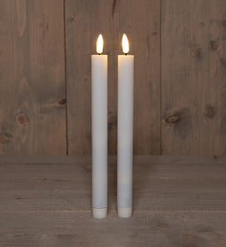 Anna's Collection - wit - 21 cm - led kaars met flikkerende vlam - led dinerkaars - 2 stuks - ledkaarsen