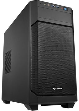 Sharkoon V1000 - Micro ATX Midtower Behuizing - 4 uitbreidingssleuven - Zwart