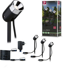 Paulmann Pike - Plug & Shine LED-tuinspots - 3x2,2W 3000K IP65 - Antraciet (3 stuks)