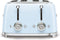 SMEG TSF03PBEU - Broodrooster - 4 brede sleuven 2000 W - Pastelblauw