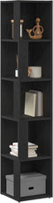 vidaXL - Hoekkast - Zwart - Eiken - 33x33x164,5 - cm - Kunststof - Hout