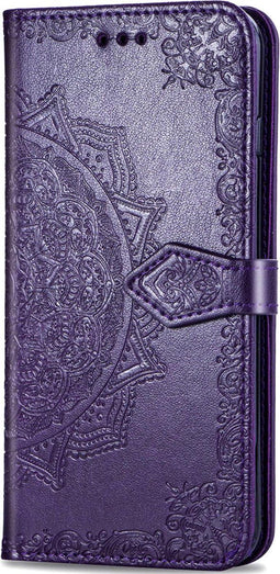 Hoesje Met Pasjeshouder Geschikt voor Motorola Moto G Pro - Mandala Bookcase - Paars