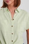 Pieces PCVINSTY - SS TIE SHIRT - Dames Blouse - Lichtgroen - Maat L