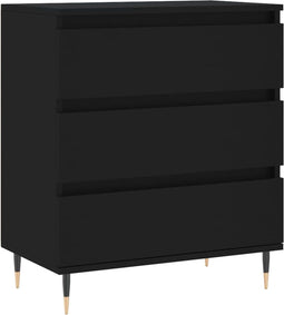 vidaXL - Dressoir - 60x35x70 - cm - bewerkt - hout - zwart