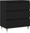 vidaXL - Dressoir - 60x35x70 - cm - bewerkt - hout - zwart
