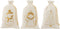 J-Line zak - textiel - wit/goud - 3 stuks