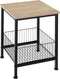 tectake® Grimsby - Bijzettafel - Industrieel design - 2 niveaus - Zwart metalen frame - Lichtbruin