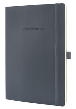 Sigel notitieboek - Conceptum Pure - A4 - softcover - donkergrijs - 194 pagina's - 80 grams - gelinieerd - SI-CO319