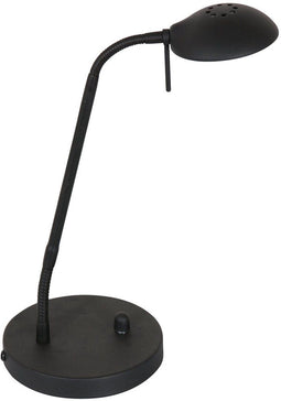 Mexlite Biron 7502ZW - Tafellamp - Draaibaar en kantelbaar 48 cm leesarm - Zwart