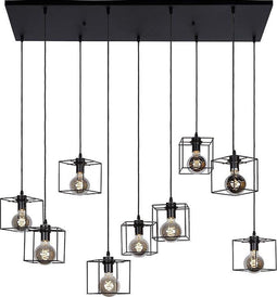 Atmooz - Hanglamp Noury - Industrieel - Woonkamer / Slaapkamer / Eetkamer - Plafondlamp - Zwart - Hoogte 130cm - Metaal