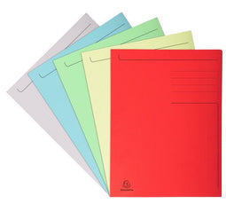 Exacompta dossiermap Foldyne formaat 24 x 32 cm (voor formaat A4) geassorteerde kleuren doos van 50 stuks
