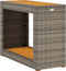 vidaXL Tuinbijzettafel met houten blad 100x40x75 cm poly rattan grijs