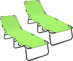 vidaXL - Opvouwbare - Ligbedden - 2 - stuks - Draagbaar - Groen - 600D - Oxford - Stof