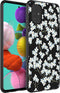 iMoshion Hoesje Geschikt voor Samsung Galaxy A51 Hoesje Siliconen - iMoshion Design hoesje - Wit / Zwart / White Flowers