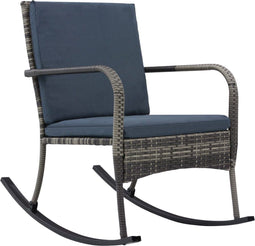 vidaXL - Tuinschommelstoel - poly - rattan - antraciet