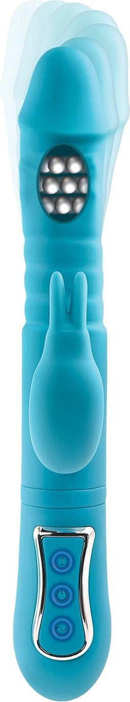 Adam & Eve Vibrator Love Toy Eve'S Thrusting Triple Joy Rabbit Blauw