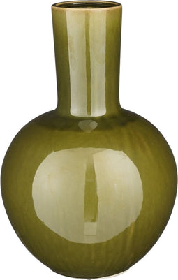 Mica Decorations Holm Vaas - 27x27x42 cm - Keramiek - Donkergroen