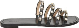 GUESS Cevan - Slippers - 4 bandjes met steentjes - Zwart