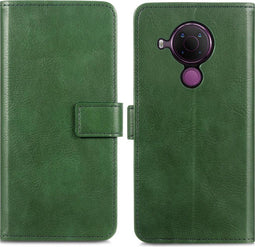 iMoshion Hoesje Geschikt voor Nokia 5.4 Hoesje Met Pasjeshouder - iMoshion Luxe Bookcase - Groen