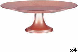 Taartplateau Roze Glas 32,5 x 11 x 32,5 cm (4 Stuks)