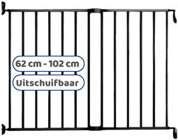 Noma - Uitschuifbaar Metalen Traphek - 62 tot 102 cm - Zwart