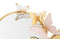 Atmosphera Dubbele Farfalle Wandspiegel - Decoratief - Goudkleurig frame met roze accenten - 81 × 3 × 52,5 cm