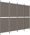 vidaXL - Kamerscherm - met - 4 - panelen - 200x200 - cm - stof - antracietkleurig