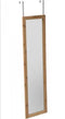 5Five - Bamboe deurspiegel 110 x 30 x 2 cm - Passpiegel - Visagiespiegel - Deur spiegel - Extra stevig / zwaar
