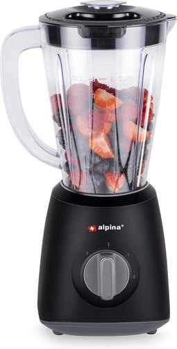 Alpina Blender Smoothie 1,5 Liter - Smoothie Maker 400 Watt - 2 Snelheden - Zwart