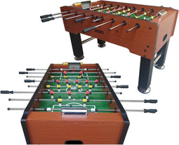 Tafelvoetbaltafel - 140x75x89cm - houtimitatie - antislip handgrepen