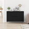 vidaXL - Dressoir - met - Deuren - & - Lades - Zwart - Eiken - 101,5x35x70 - cm