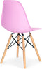 Set van 4 kuipstoelen met beuken houten poten - Eetkamer stoelen - roze