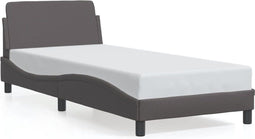 vidaXL - Bedframe - met - hoofdbord - kunstleer - grijs - 80x200 - cm