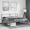 vidaXL - Bedframe - met - hoofd- - en - voeteneinde - metaal - zwart - 183x213 - cm