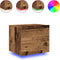 vidaXL - Nachtkastjes - met - LED-verlichting - 2 - stuks - Wandgemonteerd - Oud - Hout