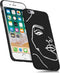 iMoshion Hoesje Geschikt voor iPhone 6s / 6 Hoesje Siliconen - iMoshion Design hoesje - Wit / Zwart / Line Art Woman White