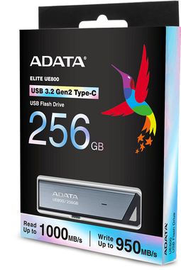 Adata UE800 - USB 3.2 Gen2 type-C - 256GB 1000MB/s - Zilver