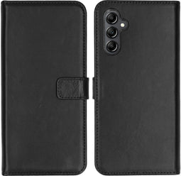 Selencia Samsung Galaxy A14 (5G) / A14 (4G) - Echt Lederen Bookcase - Zwart