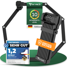 MIVELO Vouwslot - Robuust met Cijfercode - 120 cm Lang - Zwart