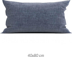 Zohome Kussensloop Lino - Kussenhoes van 40x80 cm - 1 stuk - 100% Katoen - Blauw