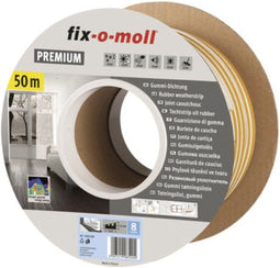 Tochtband - E profiel - 50m x 9 mm - 2-3.5mm - wit